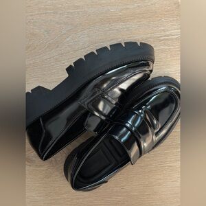 Women’s Zara Black Chunky Penny Loafers